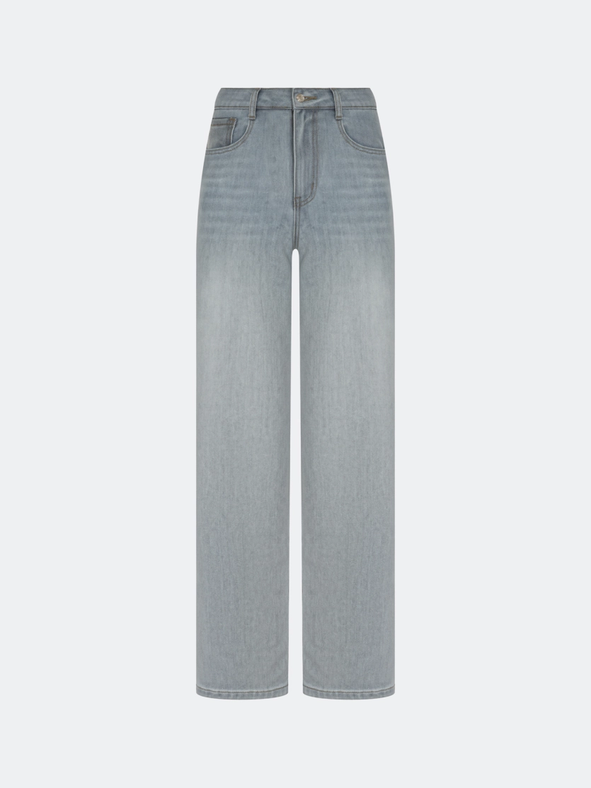 Прямые серые джинсы 