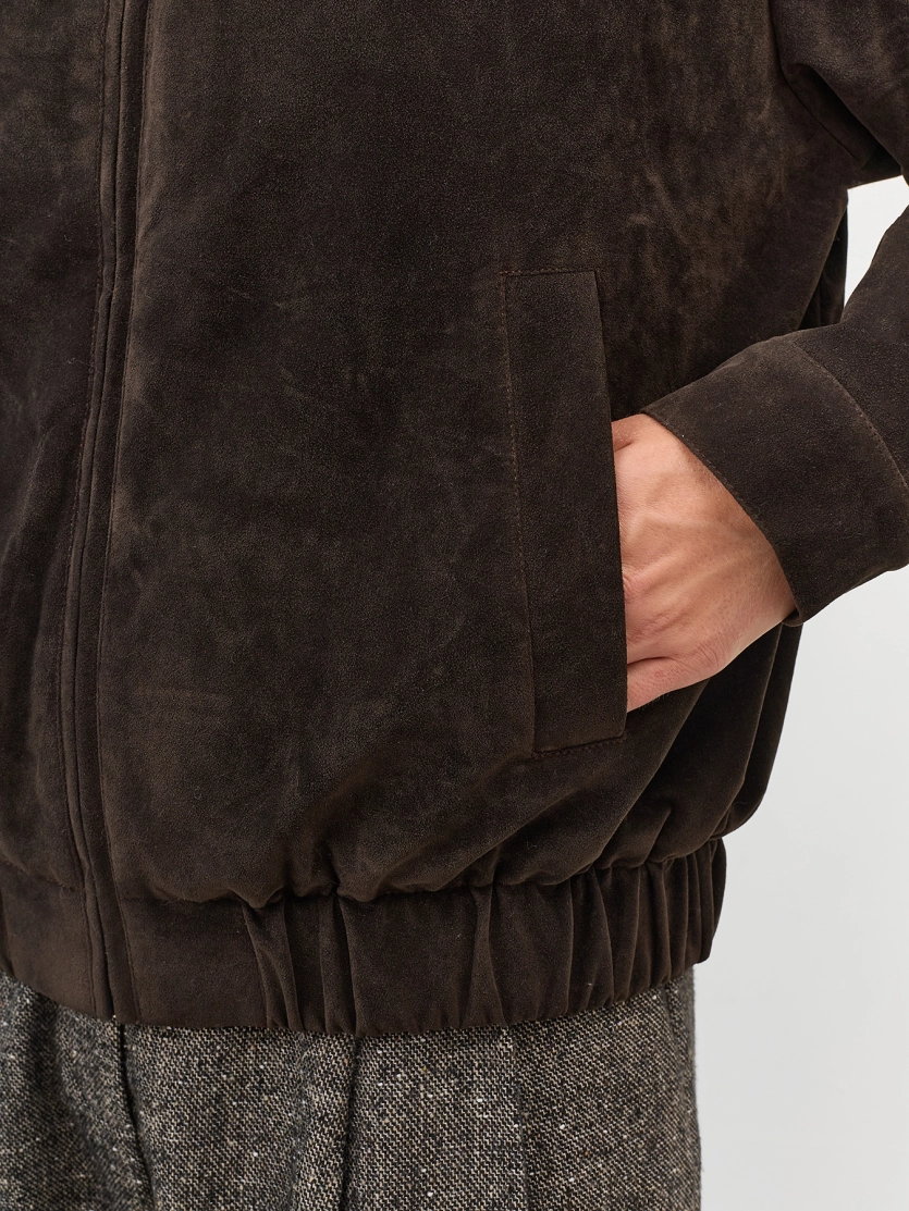 Замшевая куртка с искусственным мехом