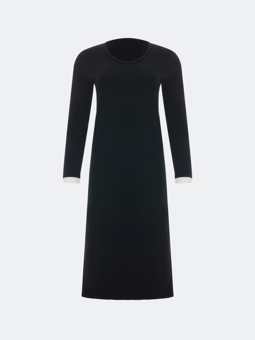 Платье-миди с контрастными деталями