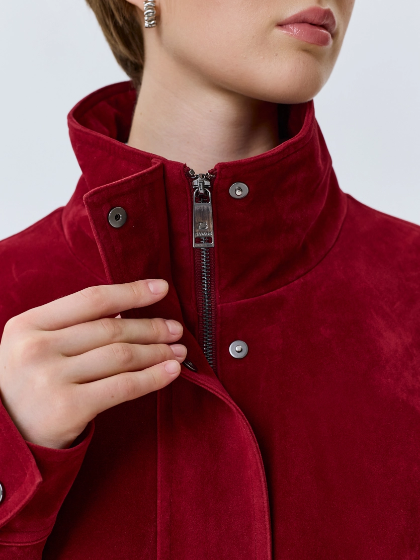 Oversize бомбер из искусственной замши