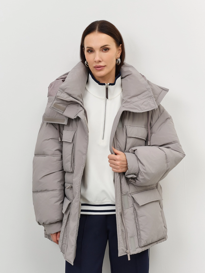 Светлая парка Oversize 