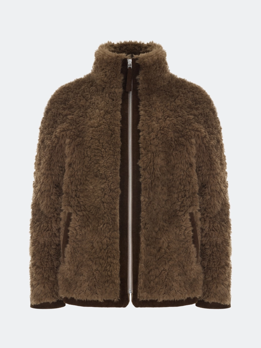 Oversize дубленка из искусственного меха.