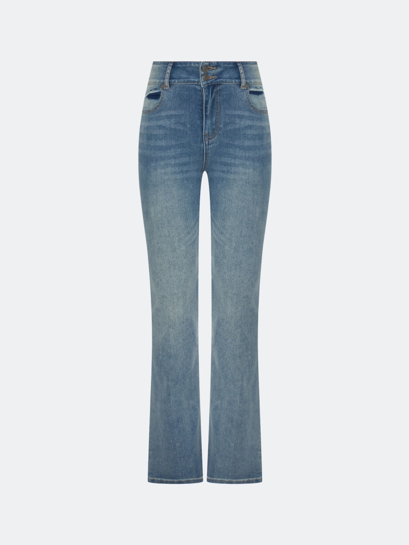 Джинсы slim с широким поясом