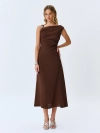 Платье-миди с асимметричным вырезом