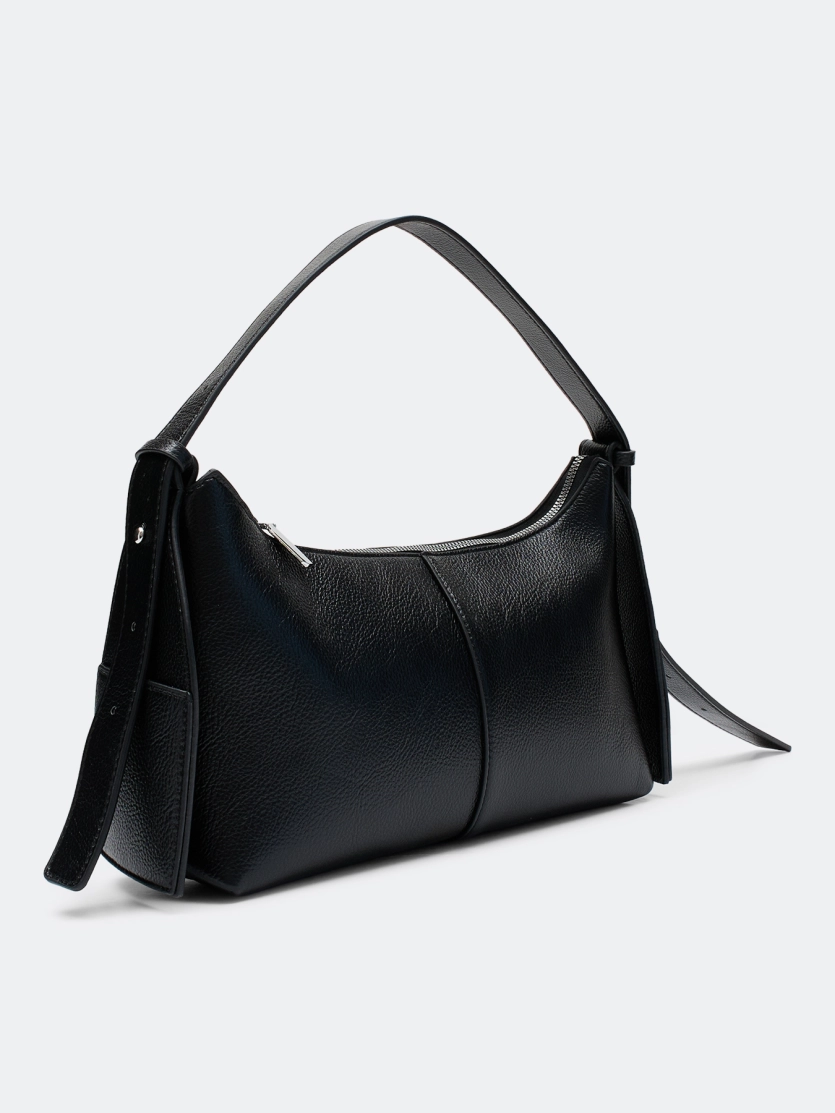 Сумка-багет из мягкой эко кожи