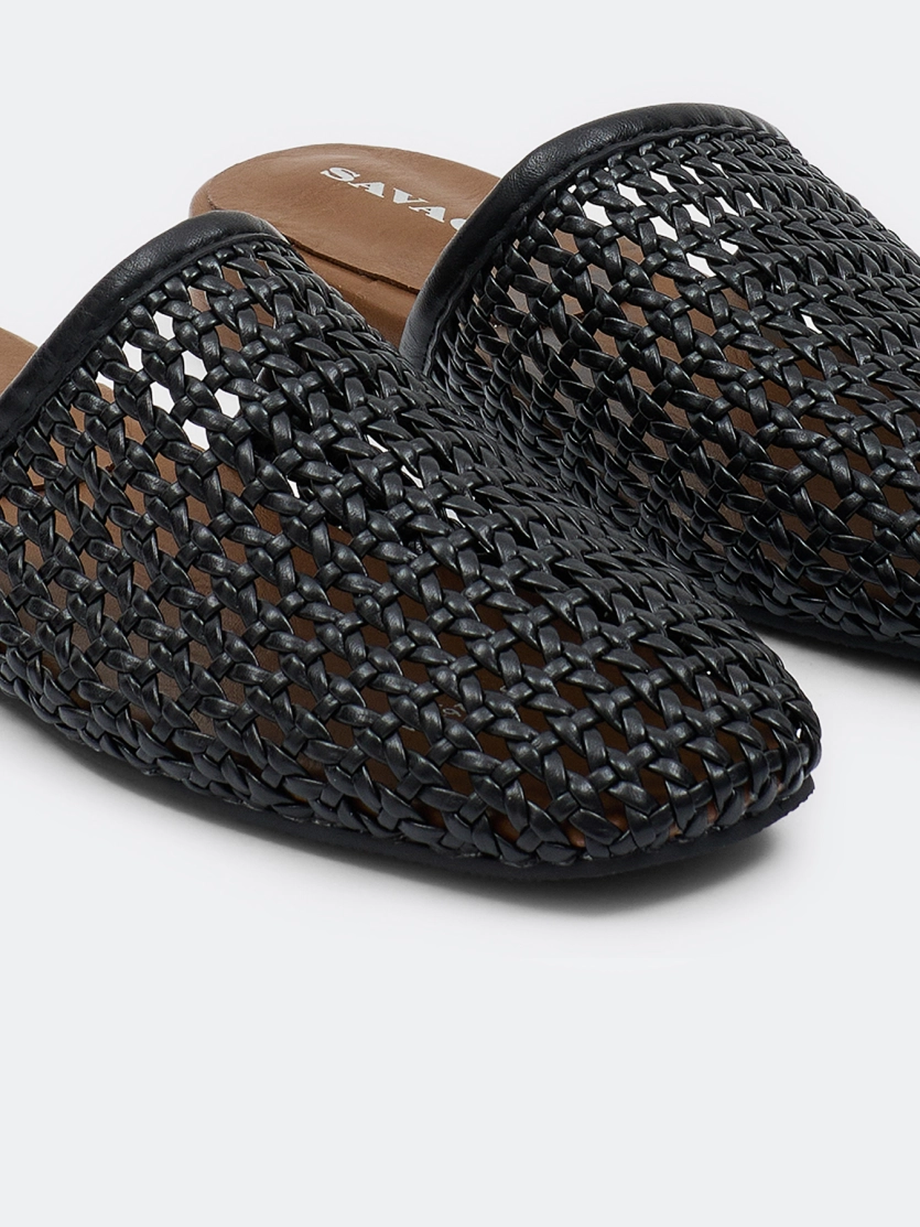 Плетеные кожаные сабо 