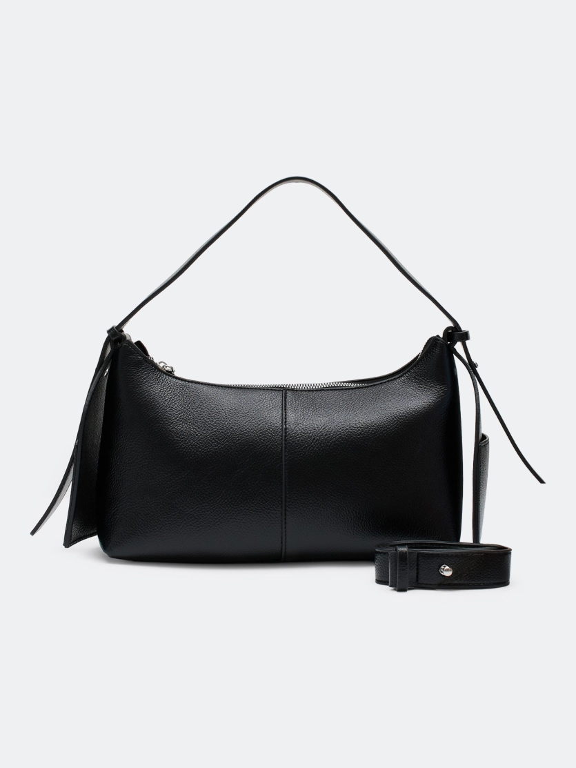 Сумка-багет из мягкой эко кожи