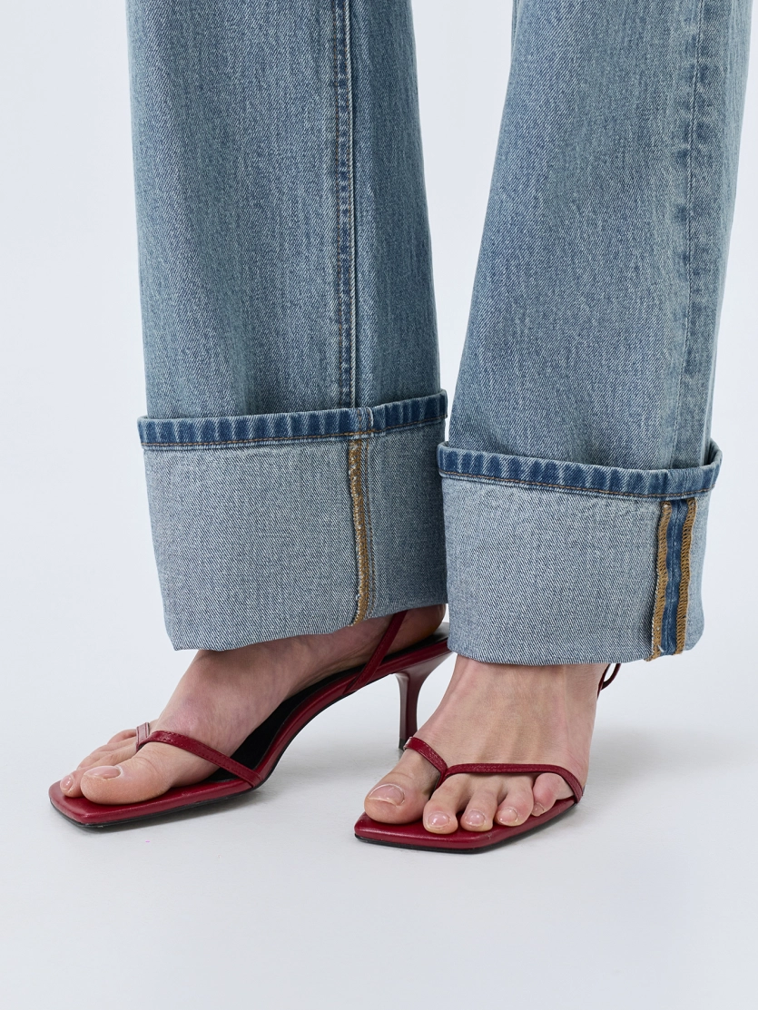 Джинсы STRAIGHT с отворотами