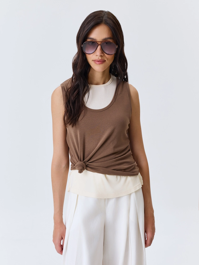 Двойной хлопковый топ