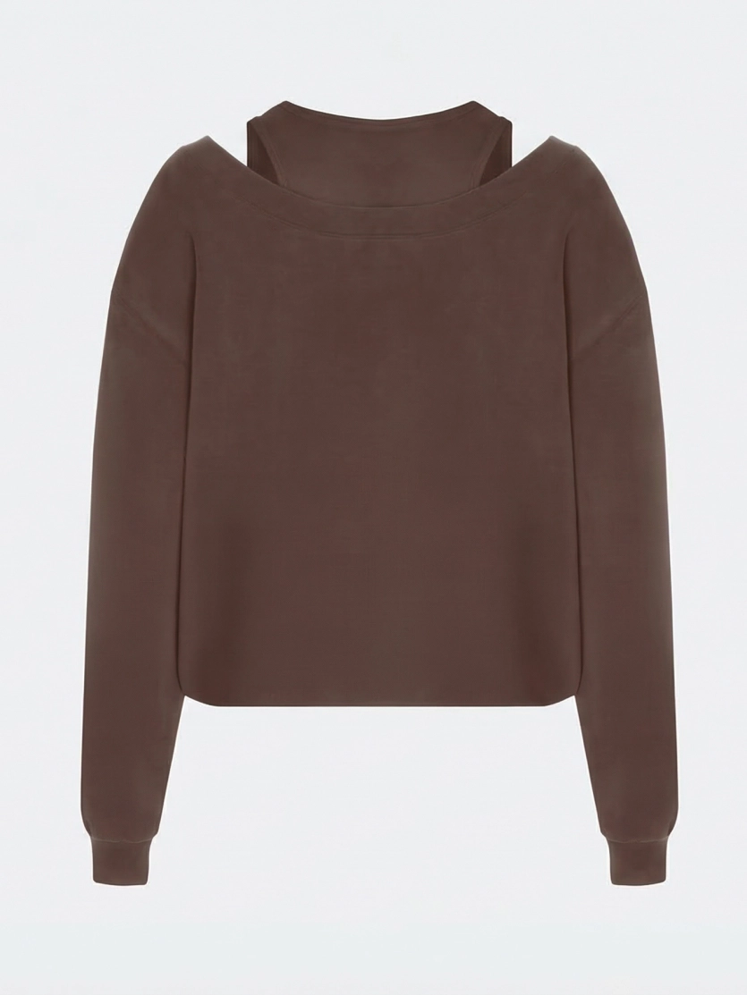 Свитшот из модала с внутренним топом