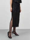 Юбка с пайетками и бахромой
