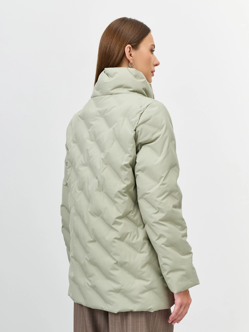 Удлиненная куртка с фактурной стежкой