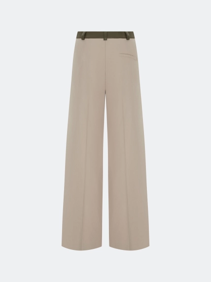 Широкие брюки с контрастным поясом