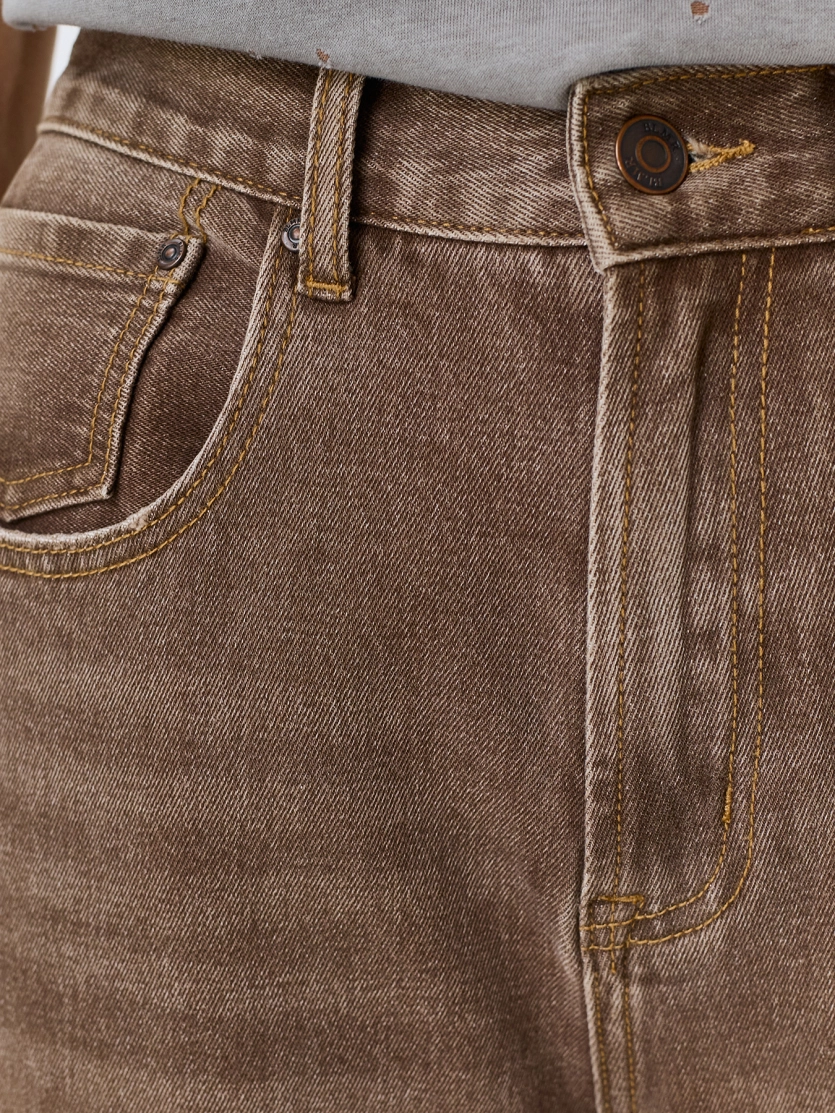 Широкие джинсы кофейного цвета