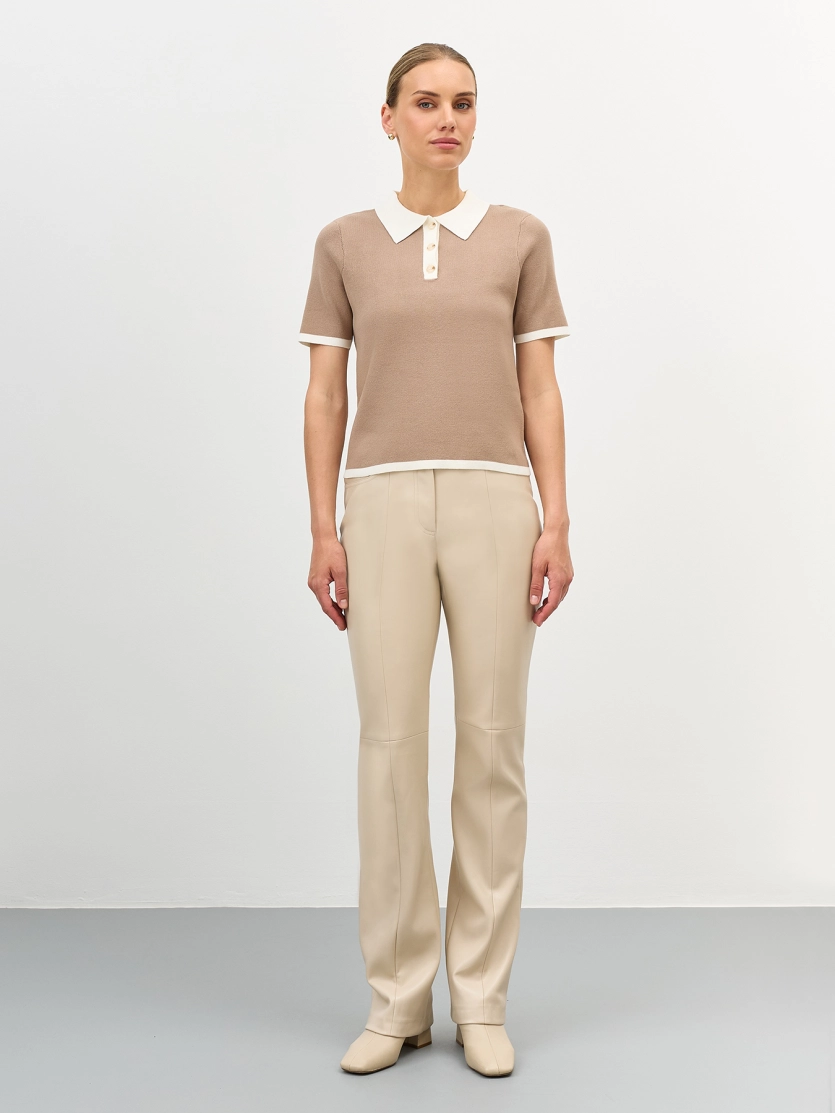 Джемпер поло с контрастными деталями