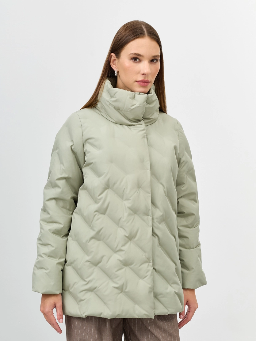 Удлиненная куртка с фактурной стежкой