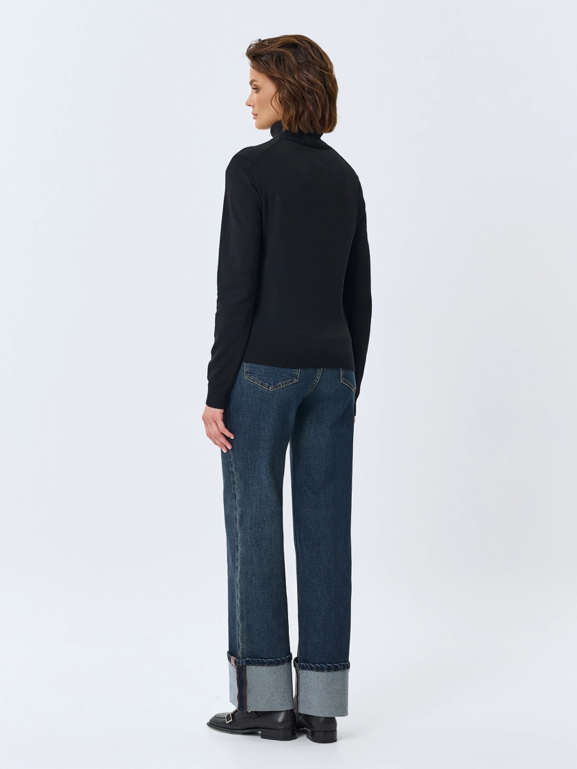 Джинсы Straight fit с широкими отворотами