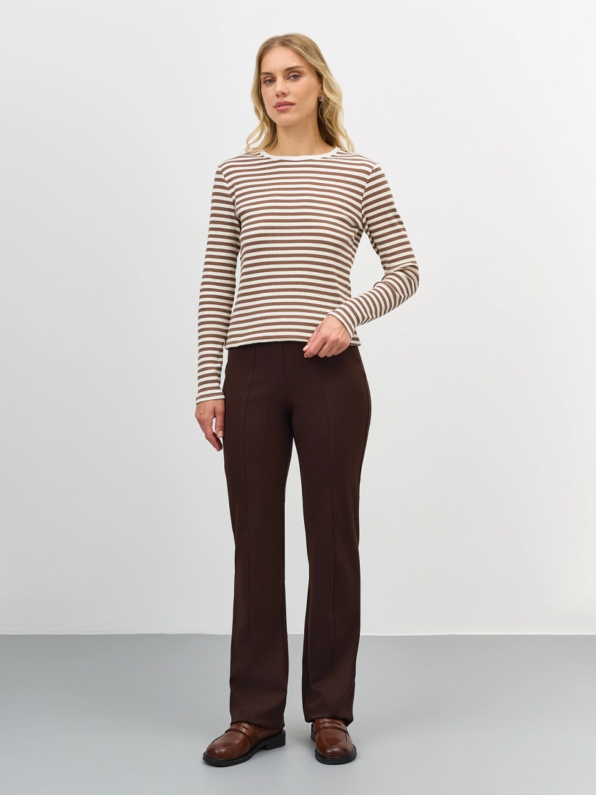 Базовый лонгслив в контрастную полоску