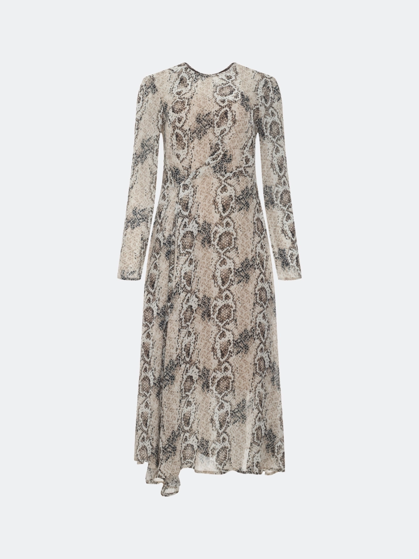 Платье-макси с анималистичным принтом