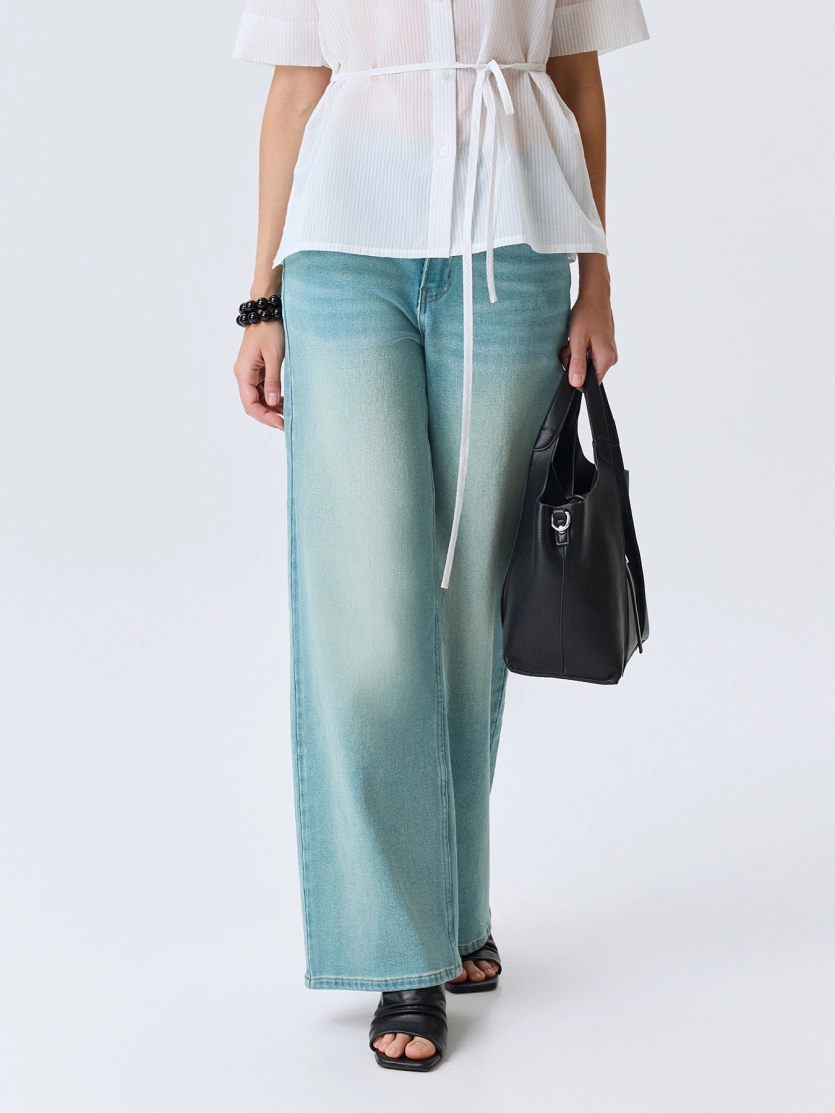 Бирюзовые джинсы Straight fit