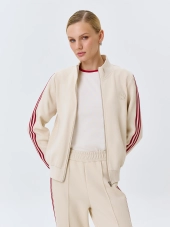 Трикотажный бомбер с контрастными лампасами