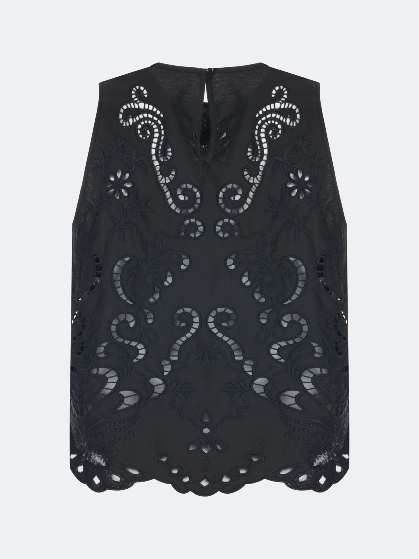 Ажурный топ с купонной вышивкой