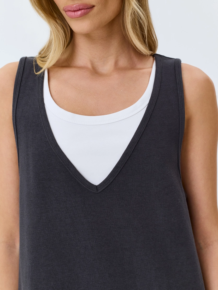 Комбинированное трикотажное платье