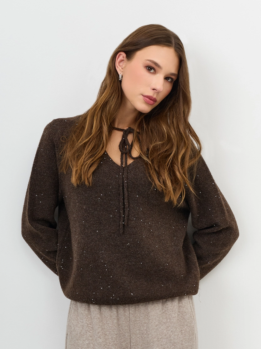 Джемпер с мерцающим люрексом 
