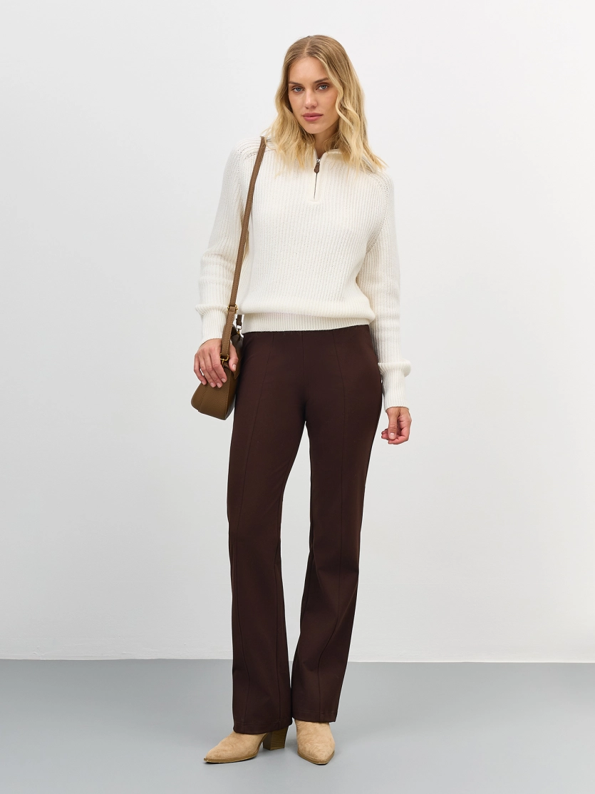 Свитер с отложным воротником на молнии