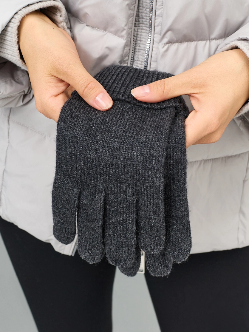 Вязаные перчатки с шерстью