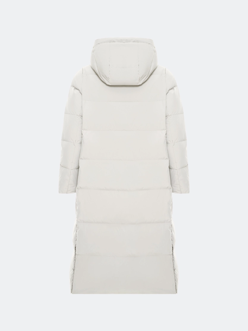 Длинный пуховик на натуральном утеплителе