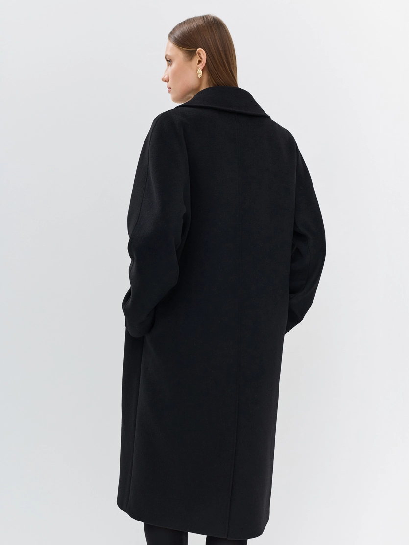 Двубортное пальто с шерстью