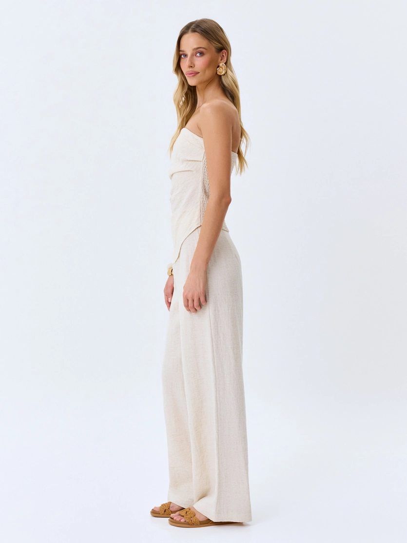 Фактурные брюки из смесового льна