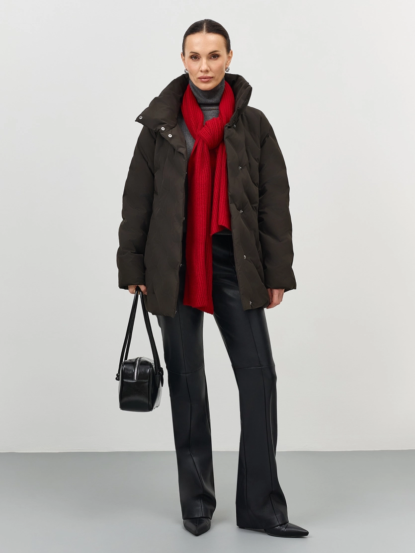 Удлиненная куртка с фактурной стежкой