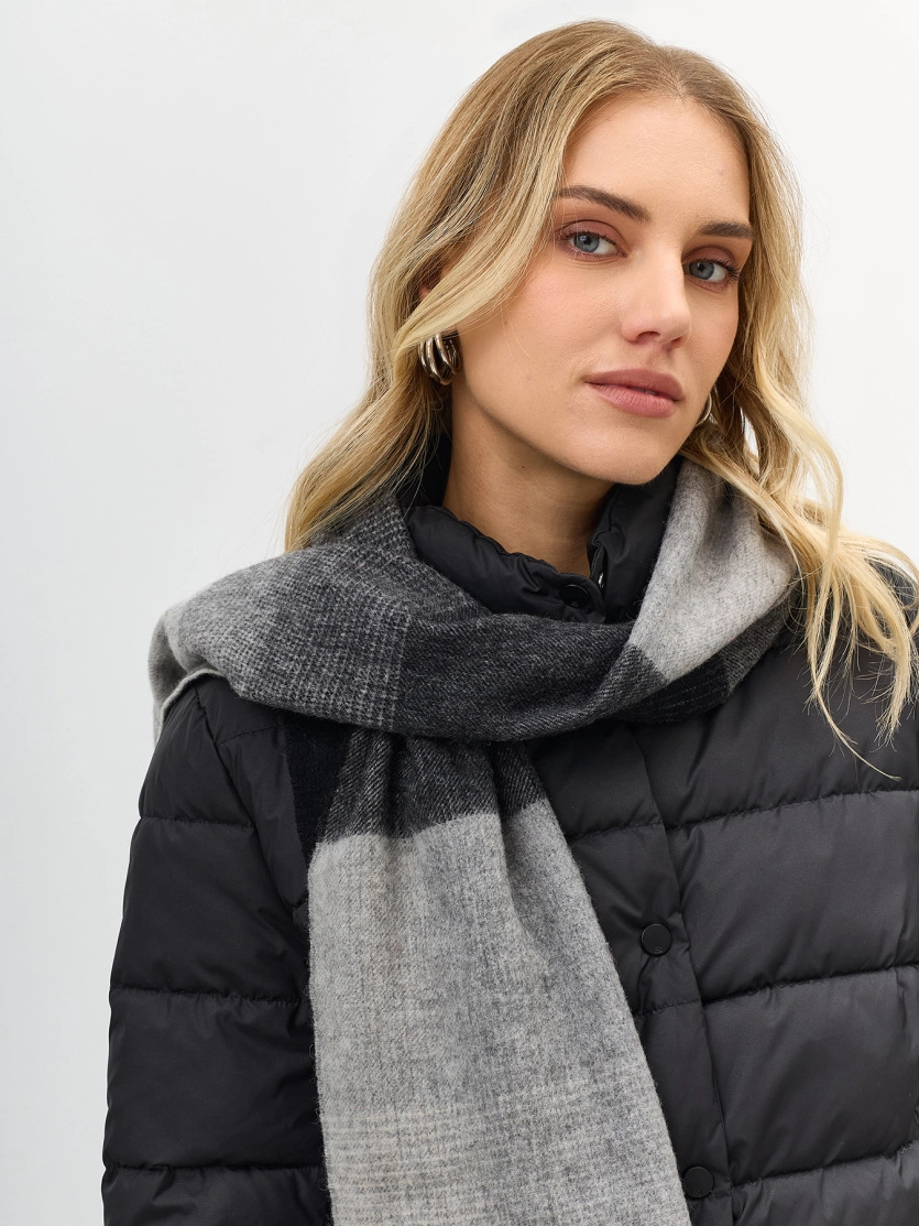 Шарф из 100% шерсти с клетчатым принтом