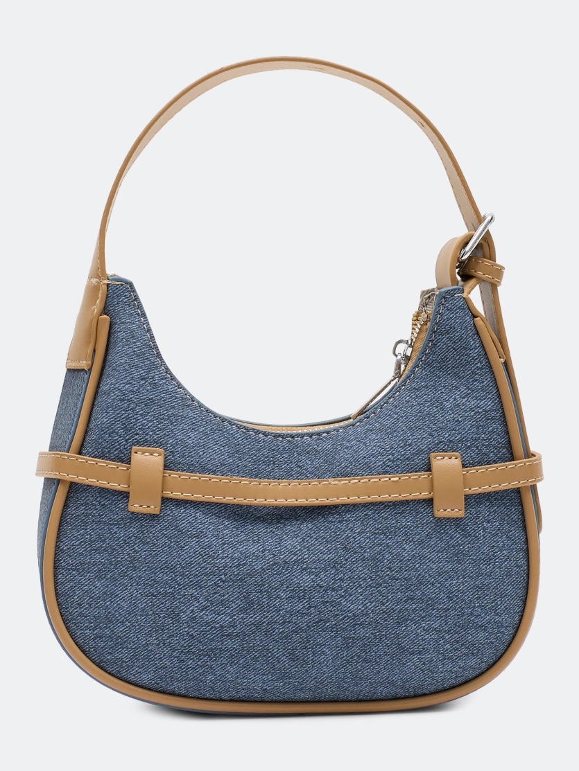 Сумка-багет с акцентными ремешками