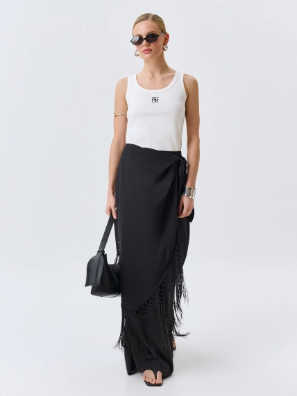 Юбка на запах с бахромой