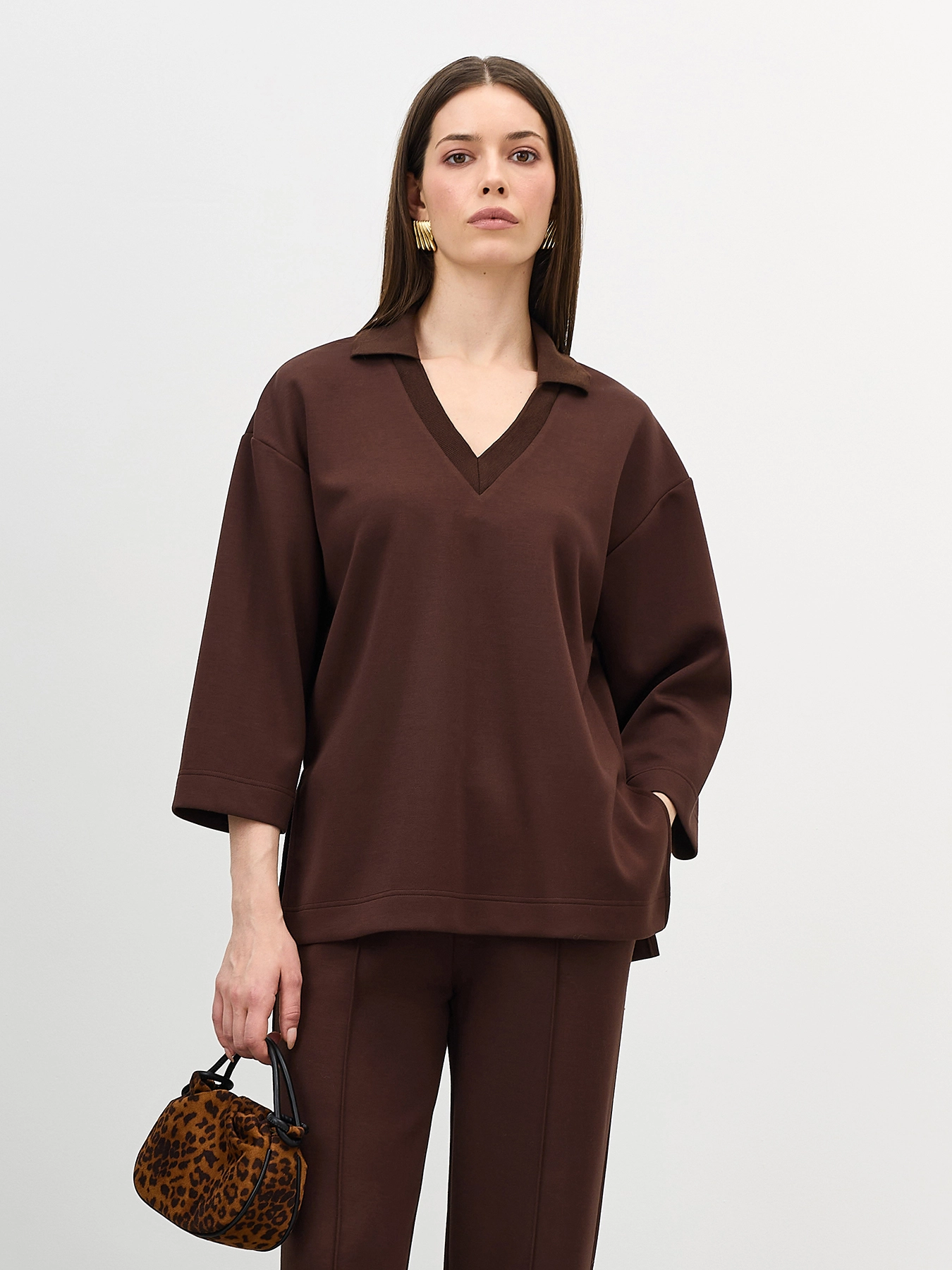 Джемпер из вискозы с воротником-поло SAVAGE