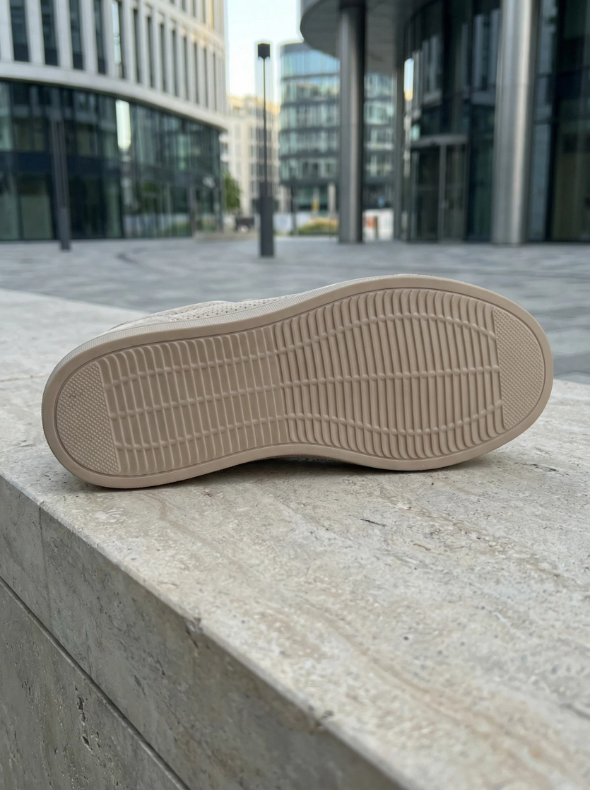 Кеды из натуральной замши с перфорацией