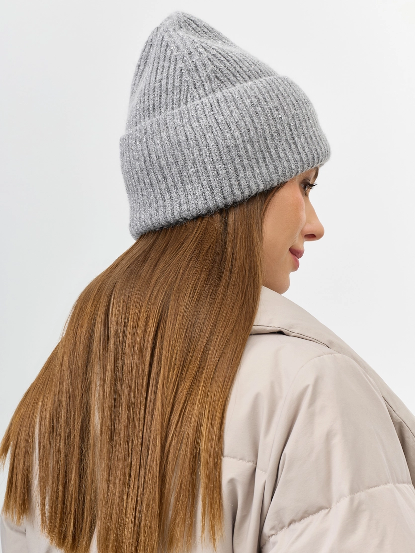 Шапка бини с широким отворотом