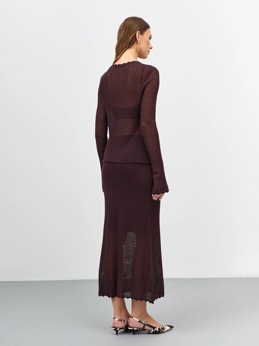 Ажурный полупрозрачный джемпер 