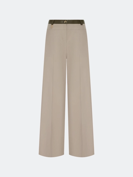 Широкие брюки с контрастным поясом