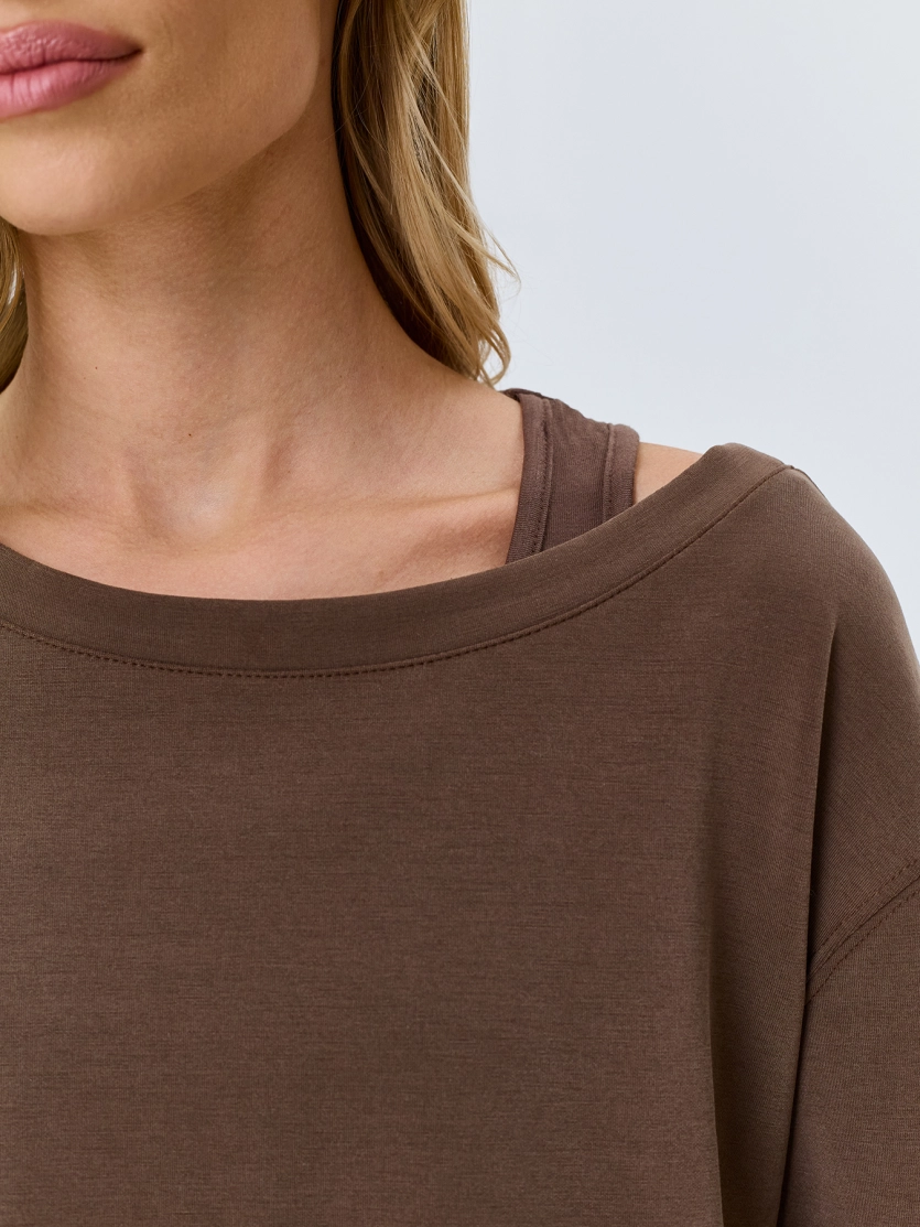 Свитшот из модала с внутренним топом