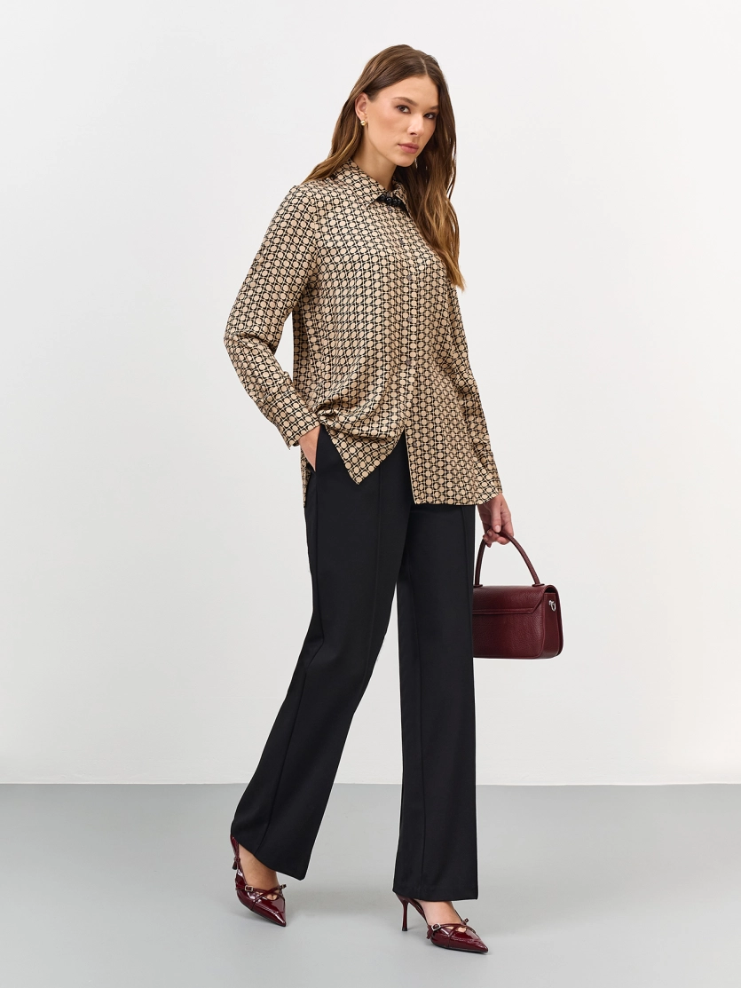 Блузка с принтом из 100% вискозы