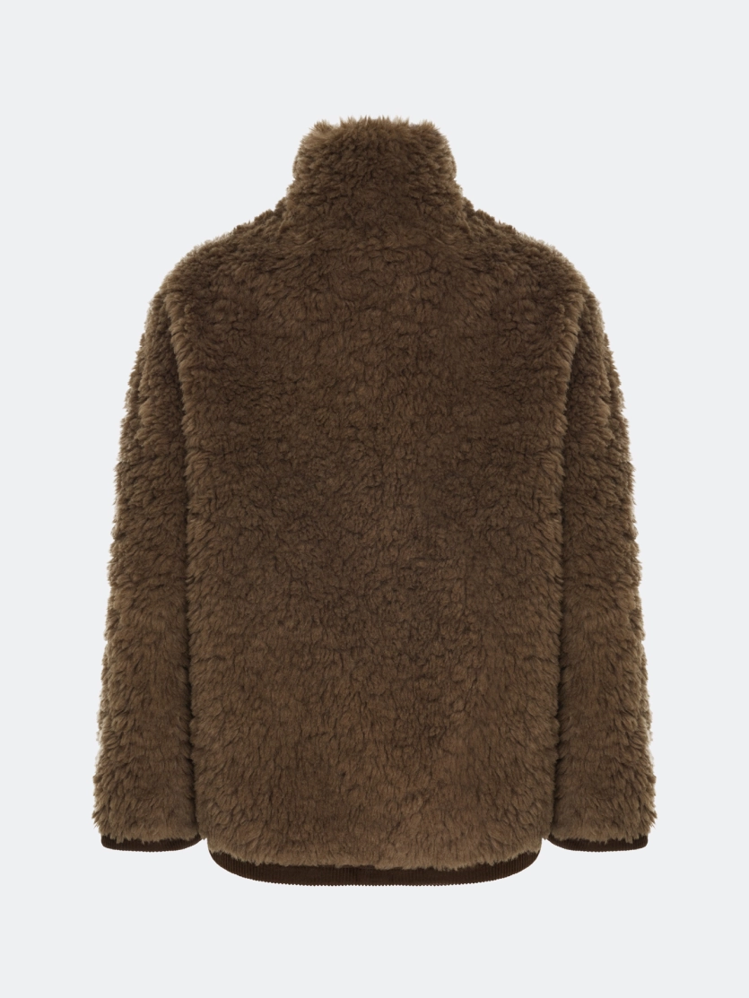 Oversize дубленка из искусственного меха.