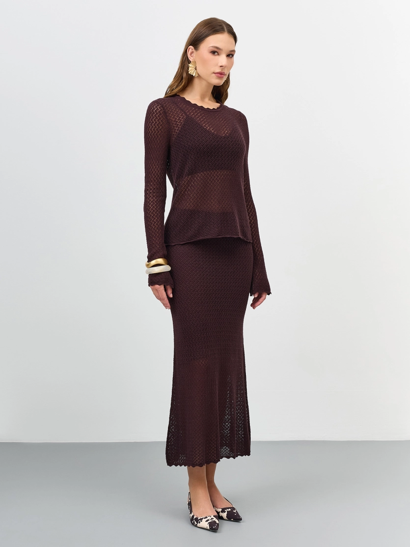 Ажурная юбка-макси