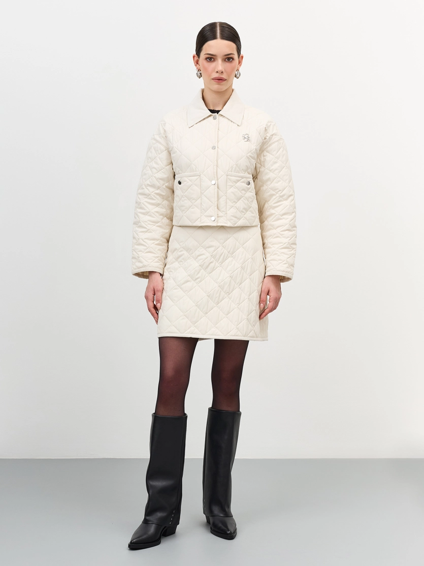 Стеганая юбка-мини