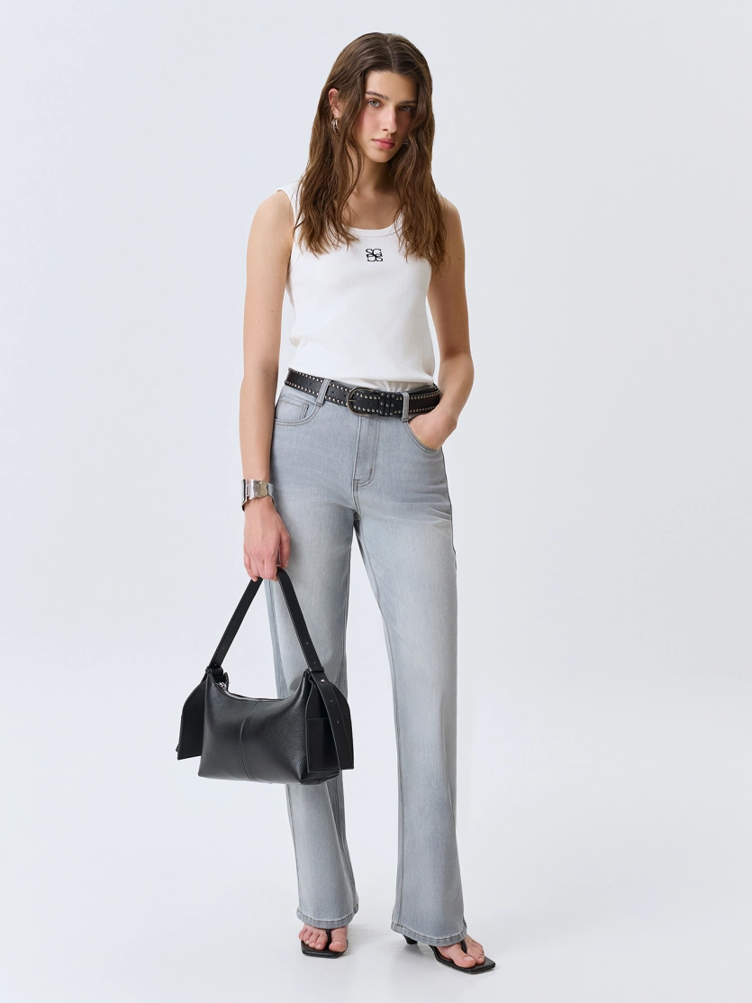 Сумка-багет из мягкой эко кожи