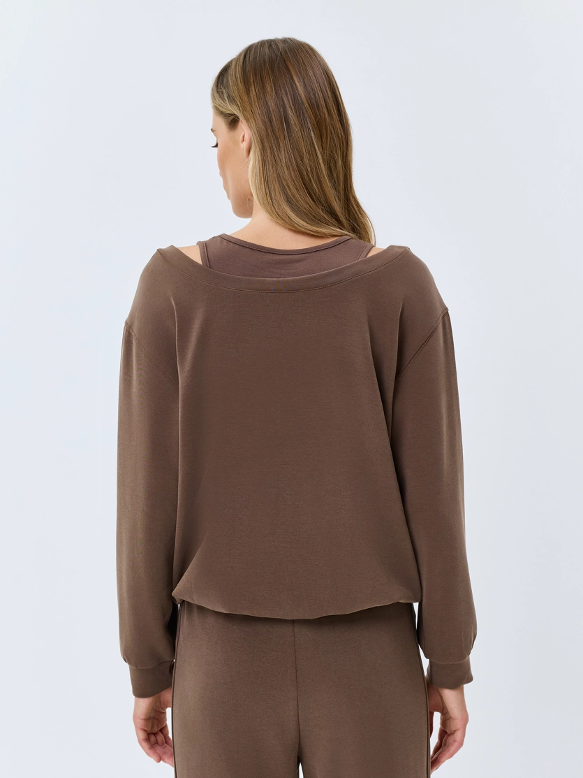 Свитшот из модала с внутренним топом