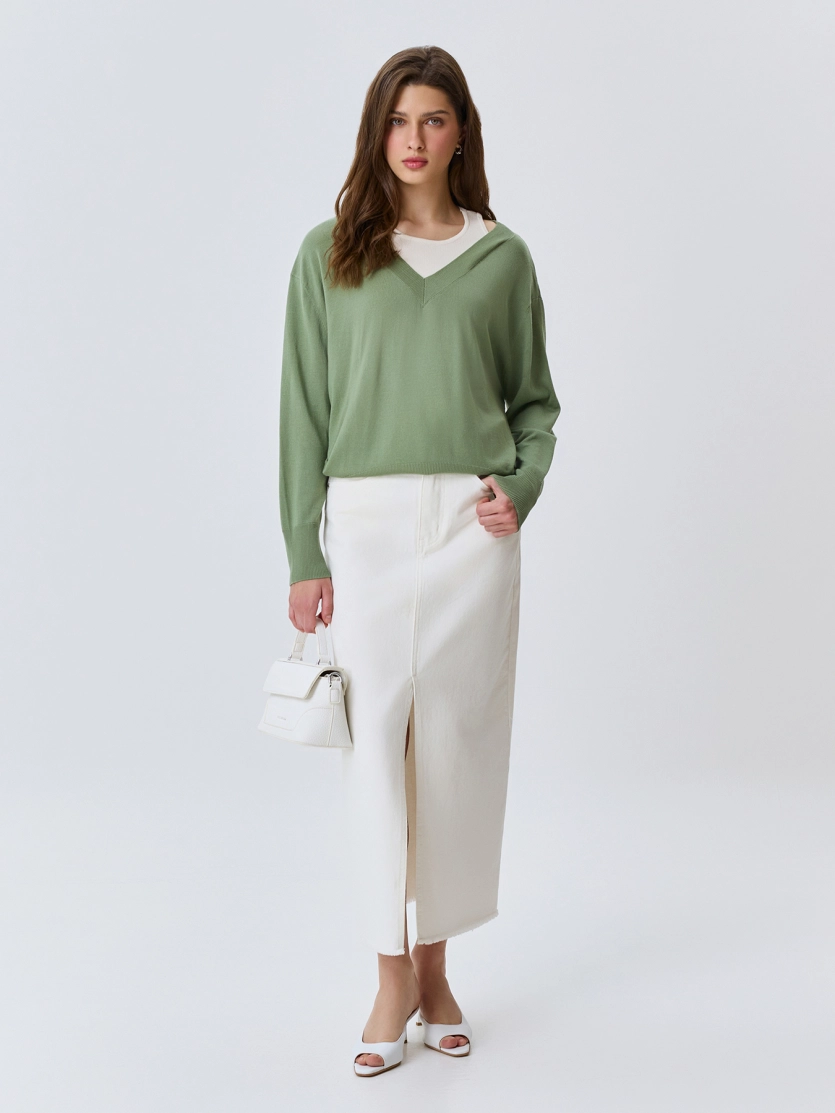 Джемпер с имитацией многослойности